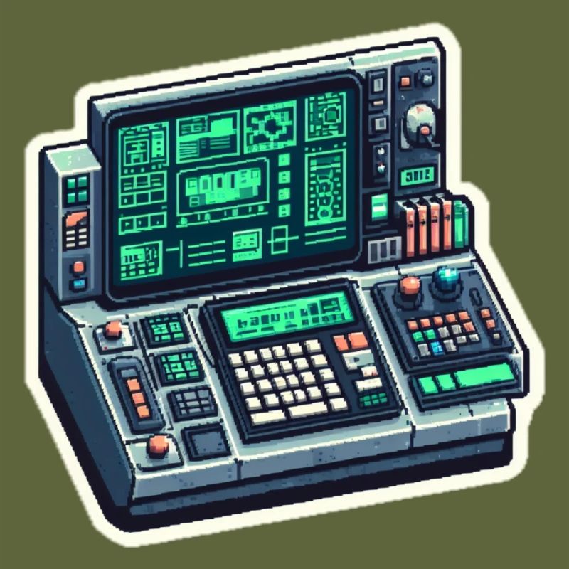 Retro Computer Console Neon