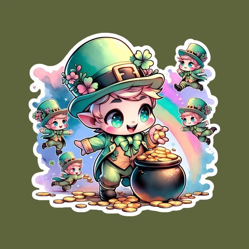 St. Patrick's Day Chibi Kobolde