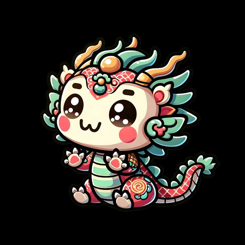 Un doux dragon Chibi du Nouvel An chinois