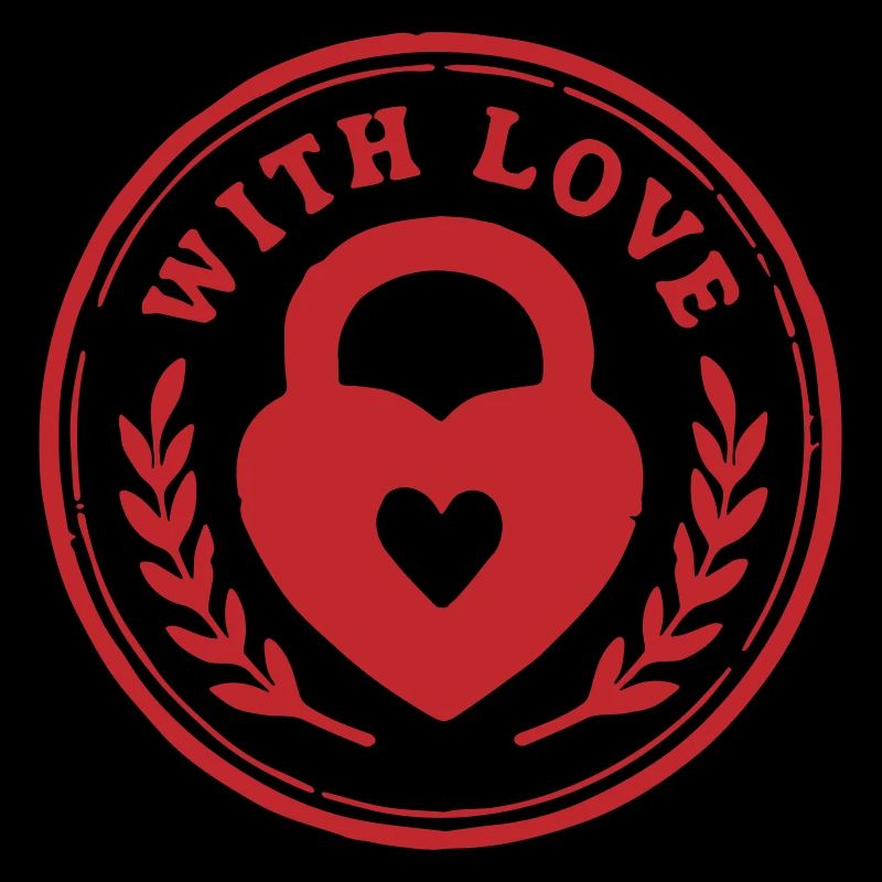 Mit Liebe Herz Schloss Stempel Design