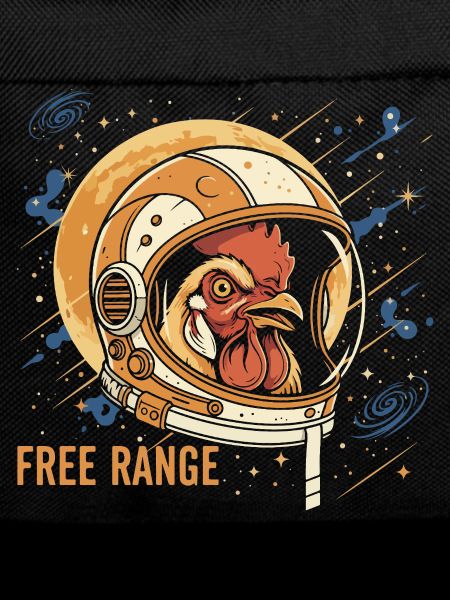 Space chicken in astronaut helmet