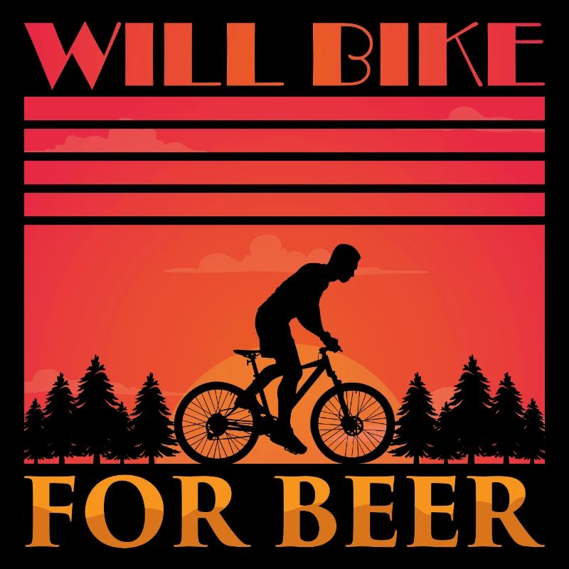 Fahradfahrer Bier Spruch Radtour Biertrinker