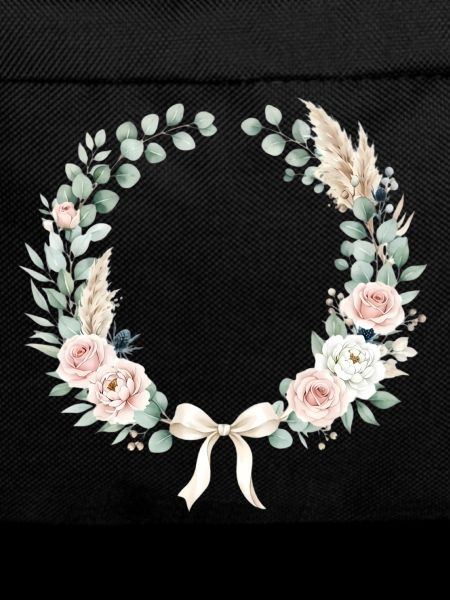 Pastellblumenkranz mit Band