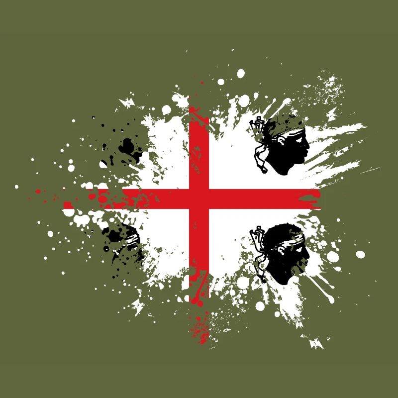 Sardaigne Drapeau Klecks Drapeau sarde Spritzer