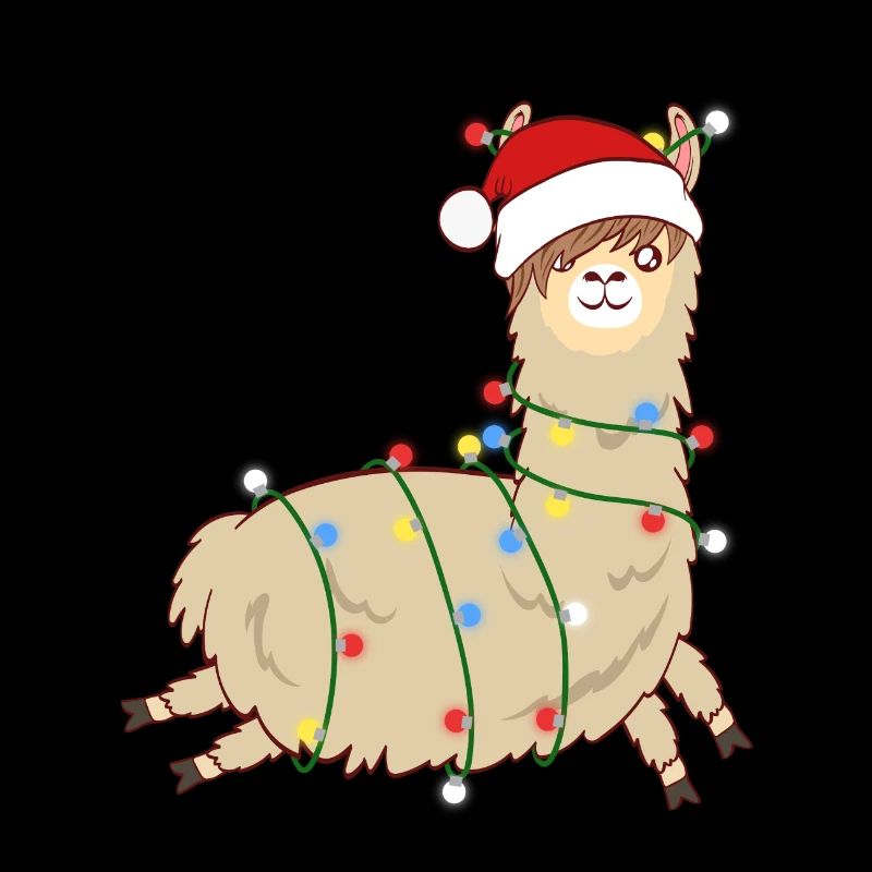 Llama Alpaca Camelid Merry Christmas Design For