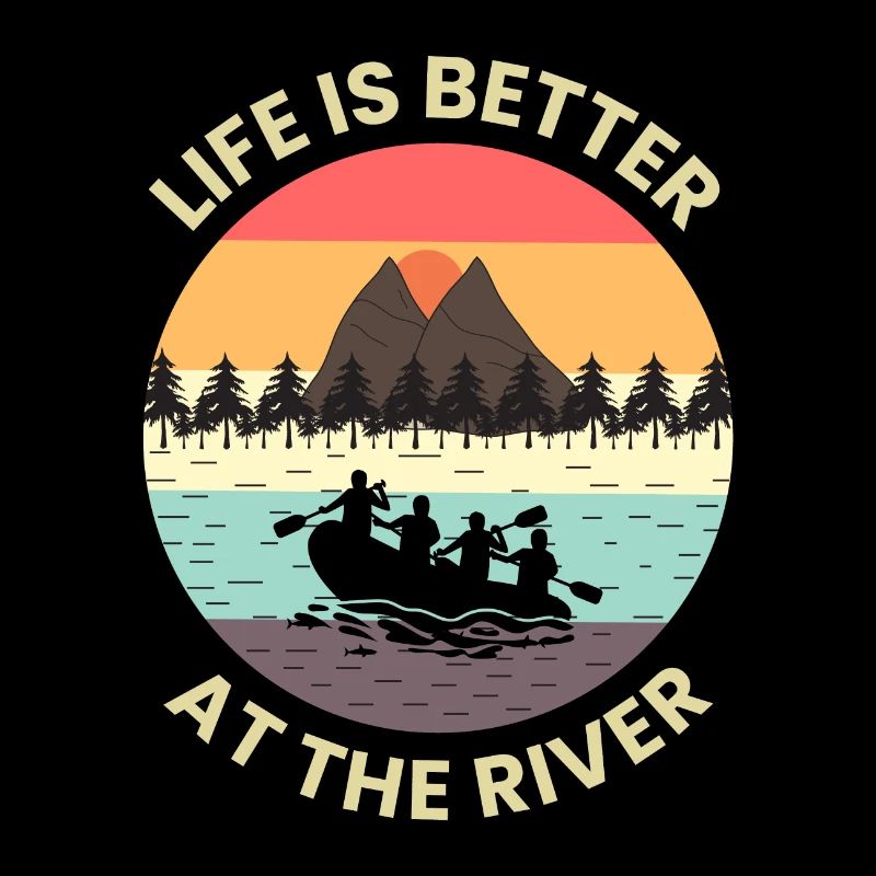 Vintage Rétro Rafting Rafter River Paddle Cadeau