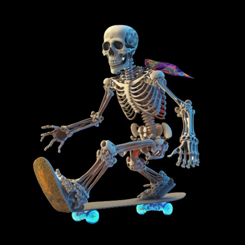 Skelett Skateboarder