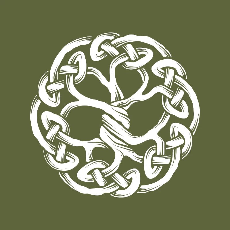 Celtic tree. White.