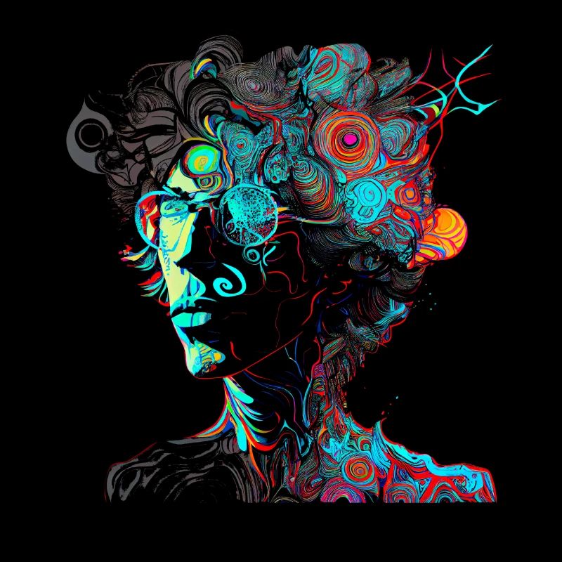 Psychedelisches Artwork, Brille - Open Mind