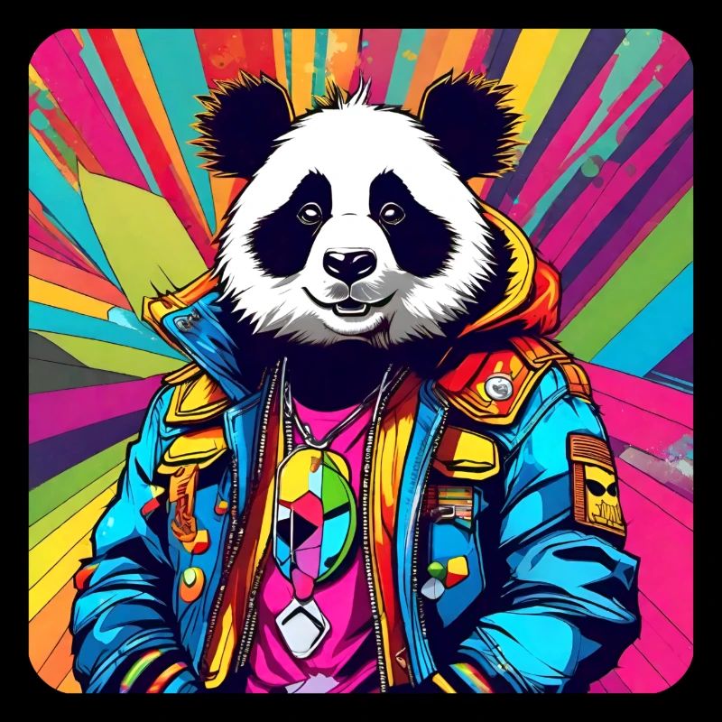 Cooler Punker Panda Bär