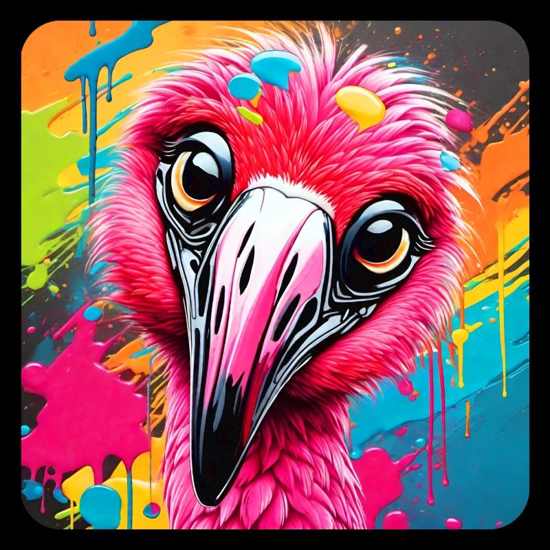Lustiger pinker Vogel im Graffiti Style