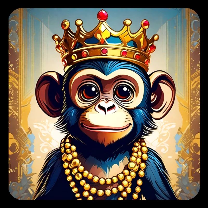 Cute monkey with crown