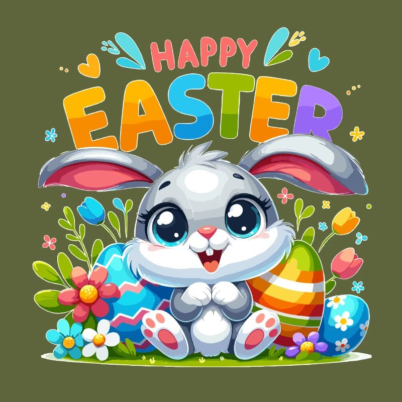 Happy Easter - Easter Bunny Illustration