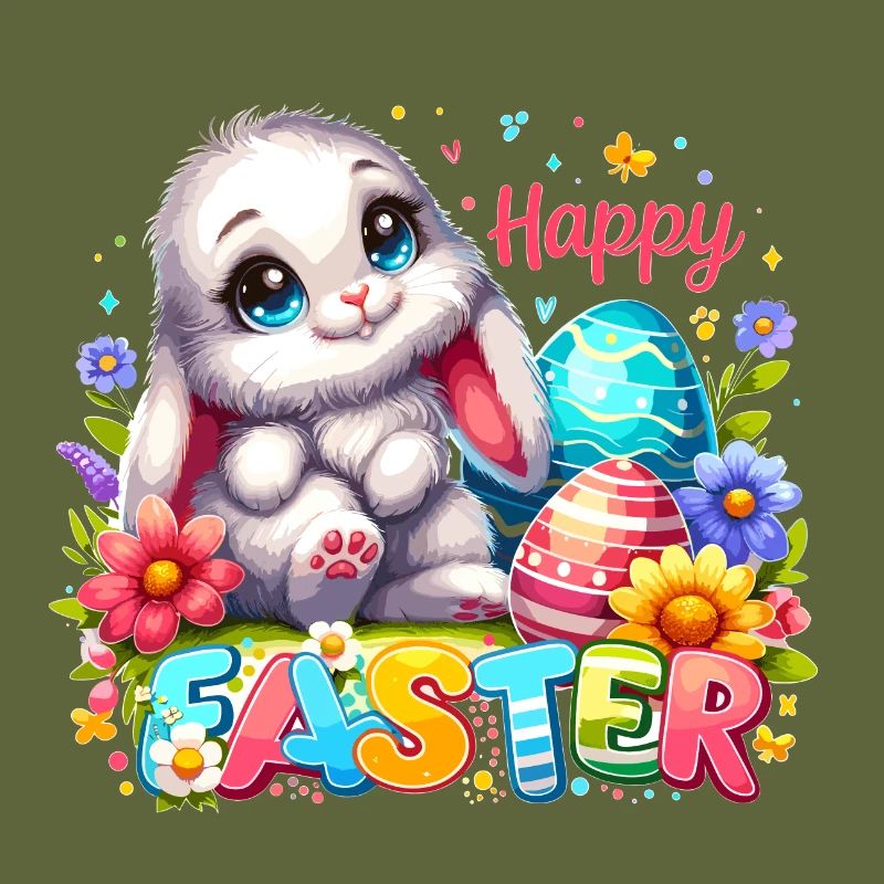 Happy Easter - Easter Bunny Illustration
