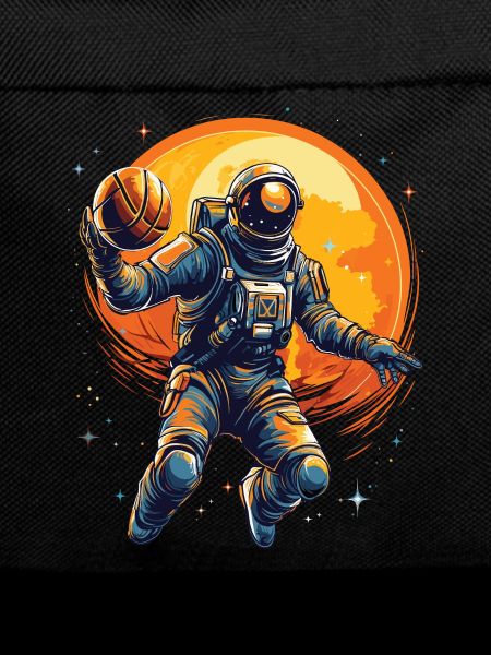Astronaut basketball player in space
