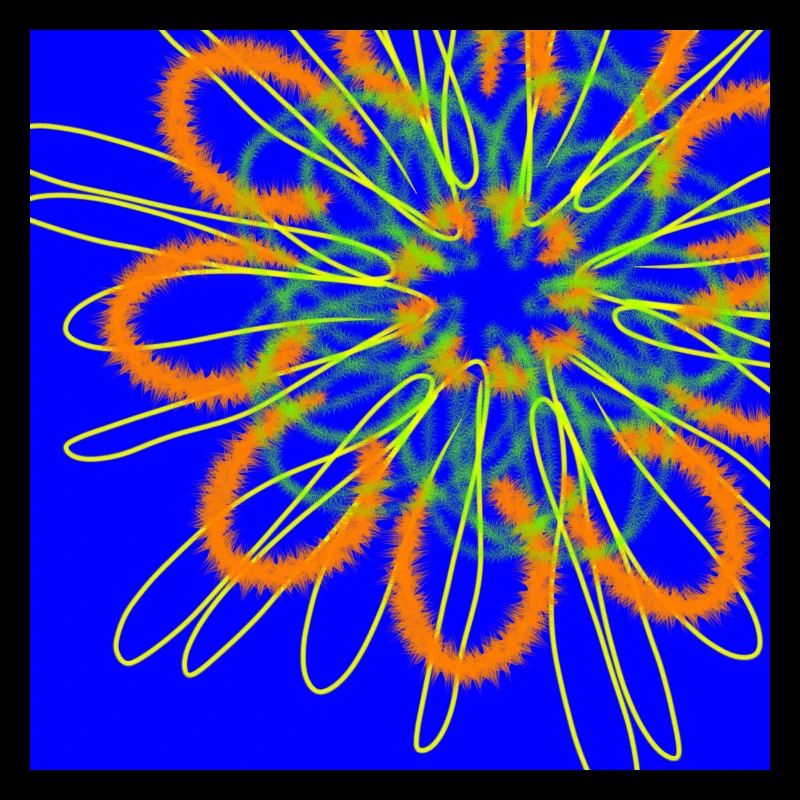 Abstract flower on blue background