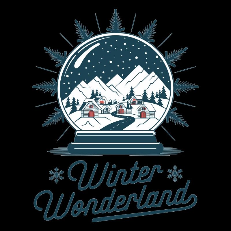 Winterwunderland – Schneekugel mit Dorf