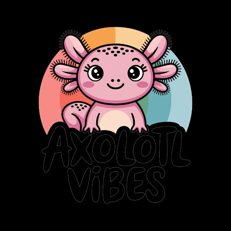Axolotl Vibes – Cute Salamander Cartoon
