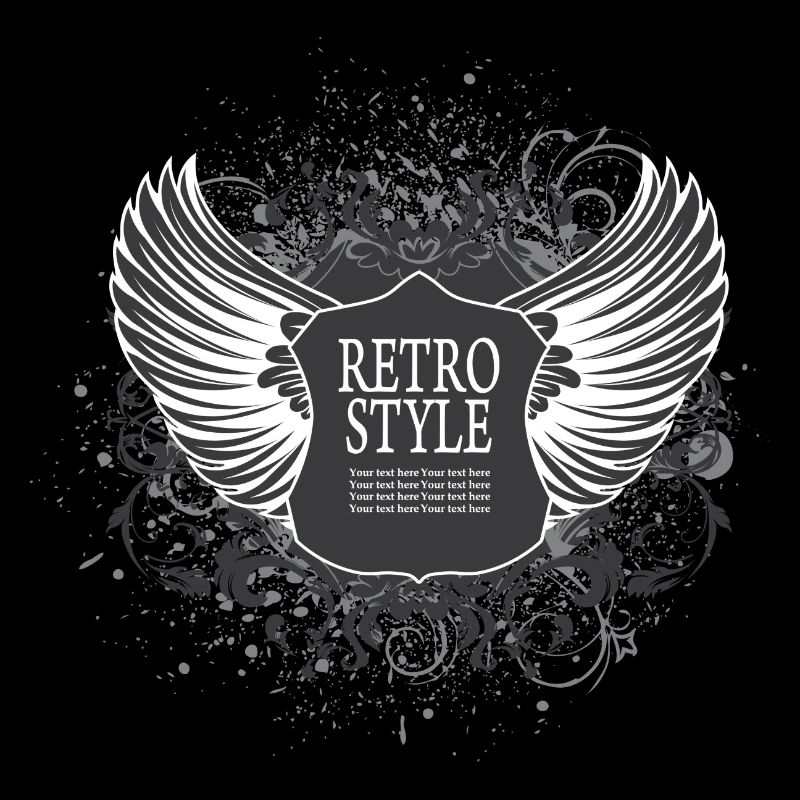 design logo les ailes retro style