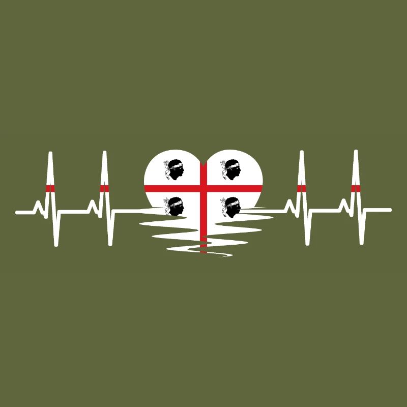 Sardaigne Drapeau Heartbeat Pulse Drapeau sarde