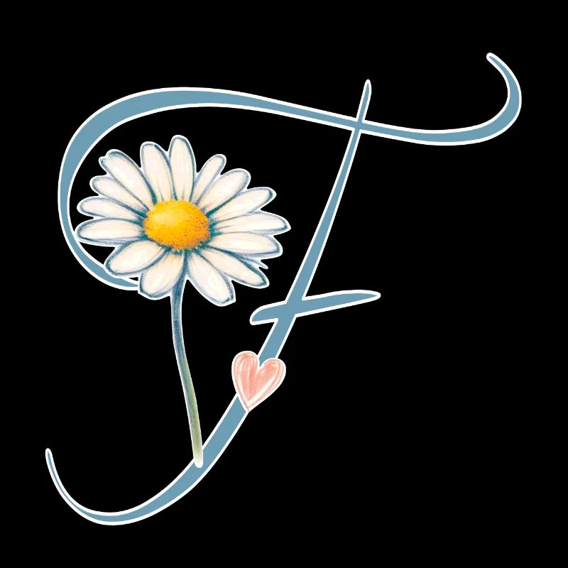 Buchstabe F Gänseblümchen Herz