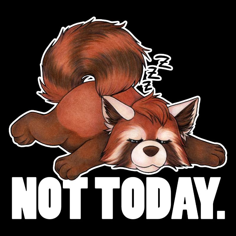 Not Today - fauler roter Panda will Schlafen
