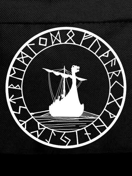 White Viking Drakkar and Compass