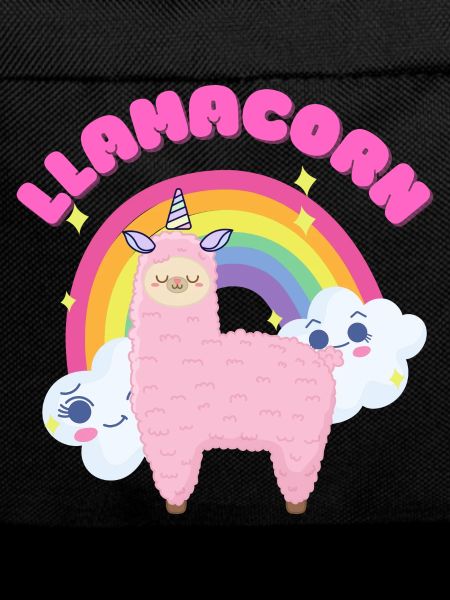 Whimsical Pink Llama with Rainbow