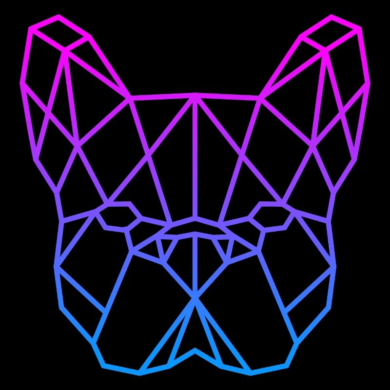 Geometrischer Bulldog Neon Gradient
