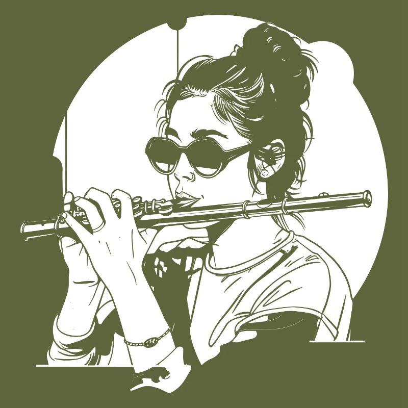 Flûtiste dessinateur