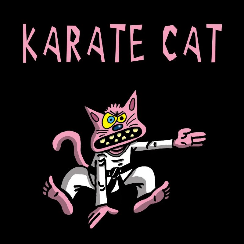 Karaté et chat rose