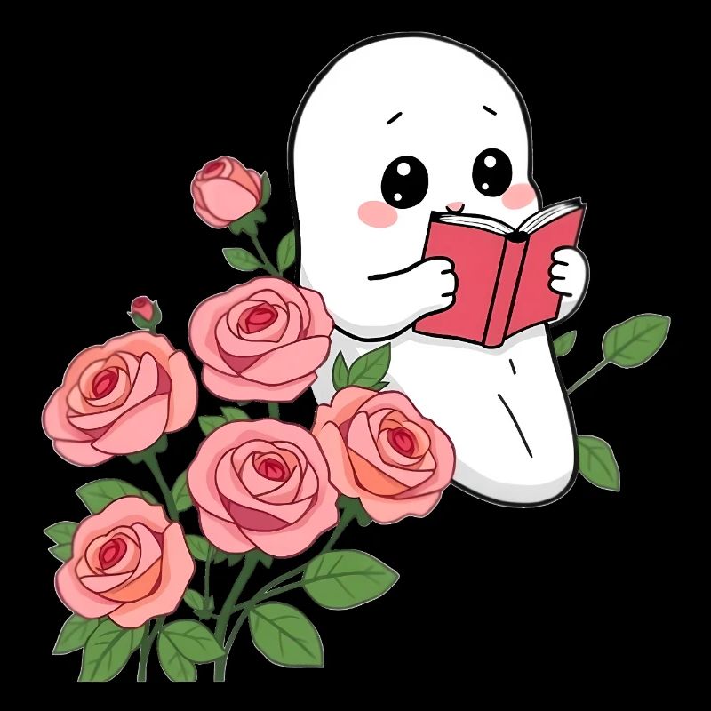 Ghost reads a book