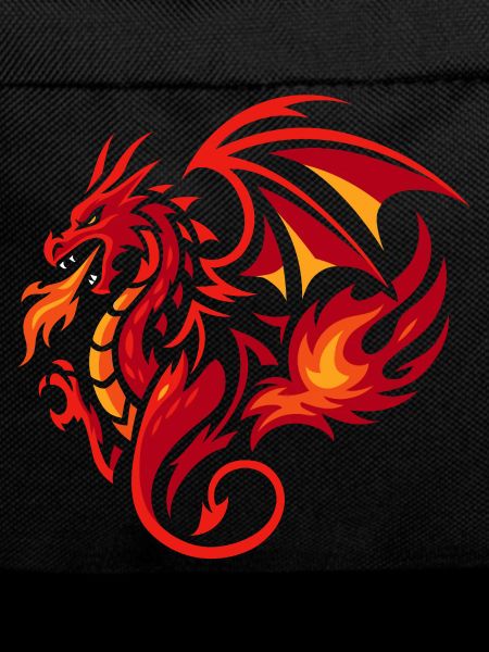Tribal Dragon Flame Red Tattoo Style