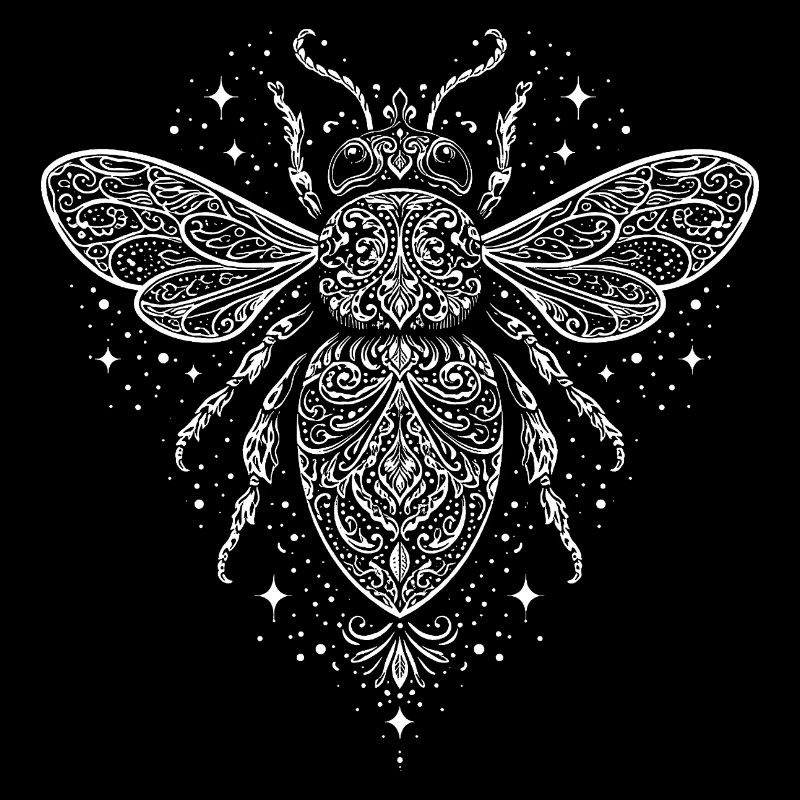 Ornamental bee with stars