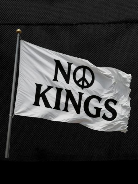 No Kings Flag Peace Symbol