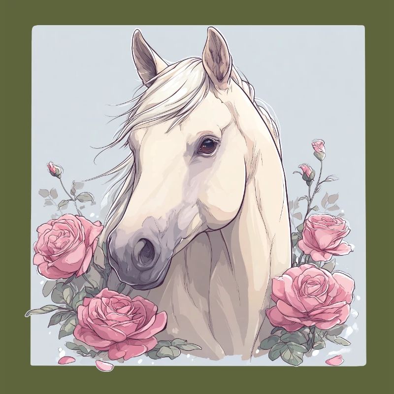 Cheval avec des fleurs