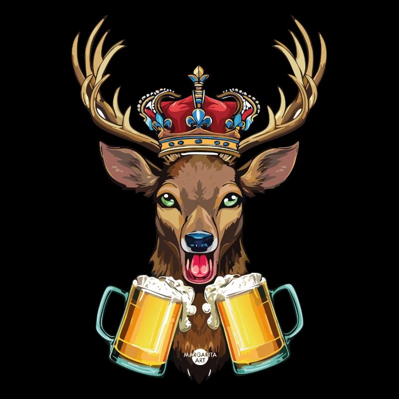 06 Hirsch zwei Mass Bier Hirschkopf Krone Prost