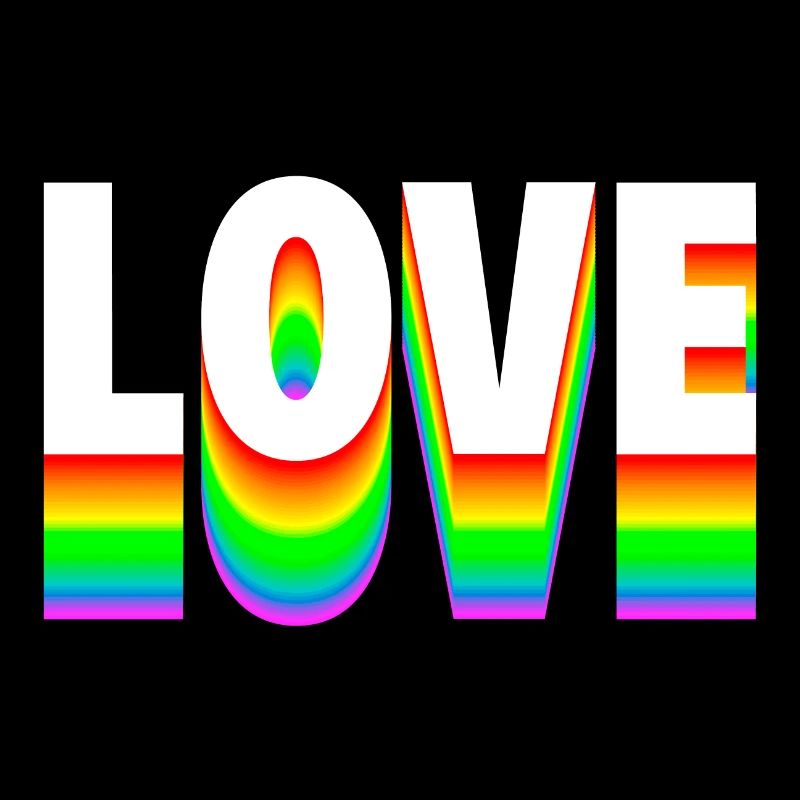 Love Text Arc-en-ciel