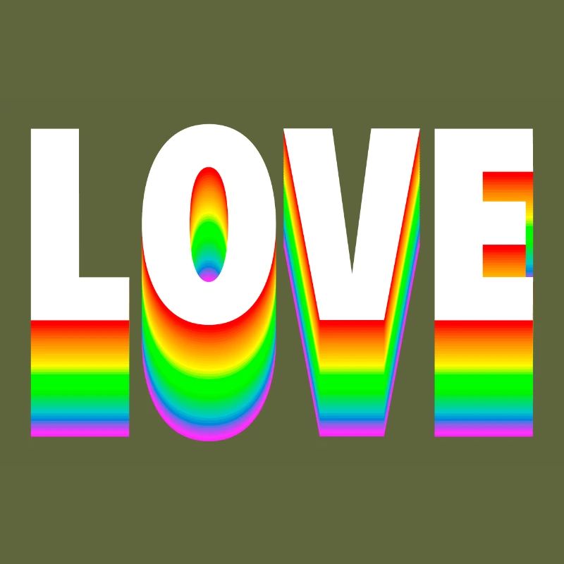 Love Text Rainbow