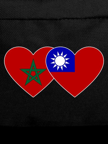 Morocco Taiwan Flag Heart
