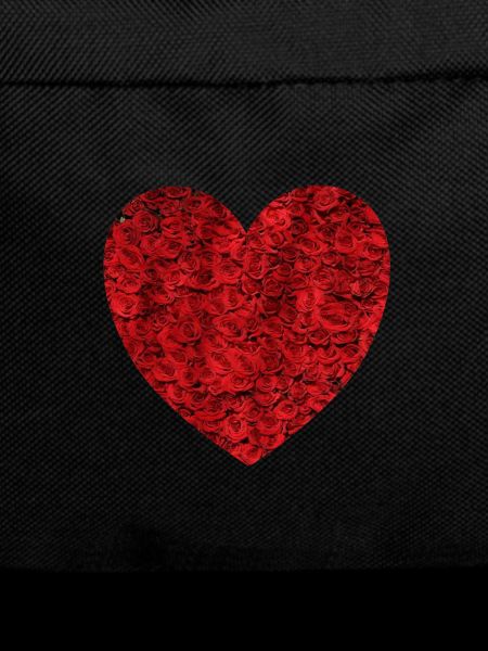 red heart with roses