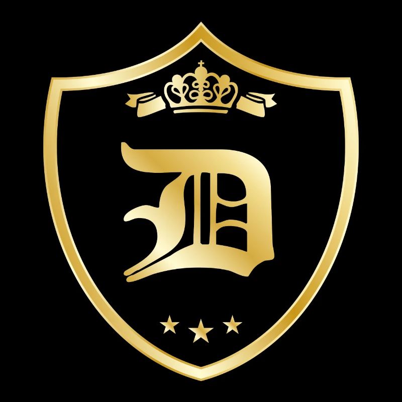 D letter crown gold