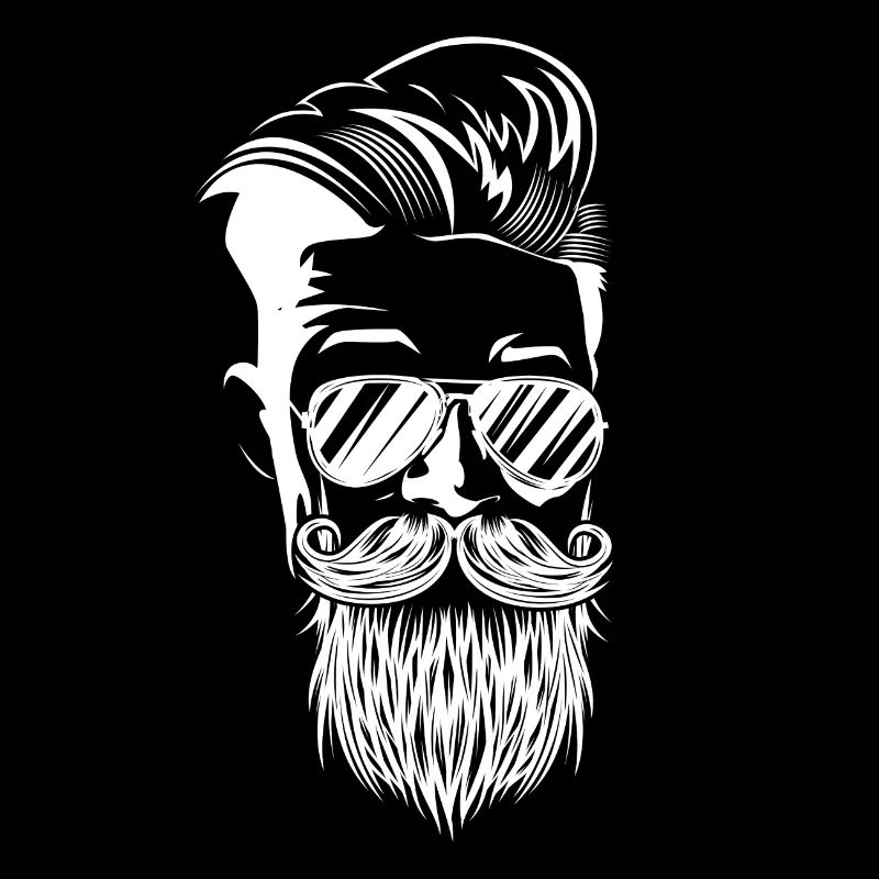 hipster beard full beard head
