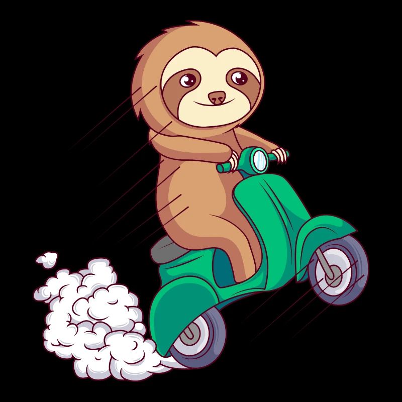sloth motorcycle ride comic funny