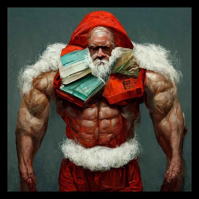 Bodybuilder Santa