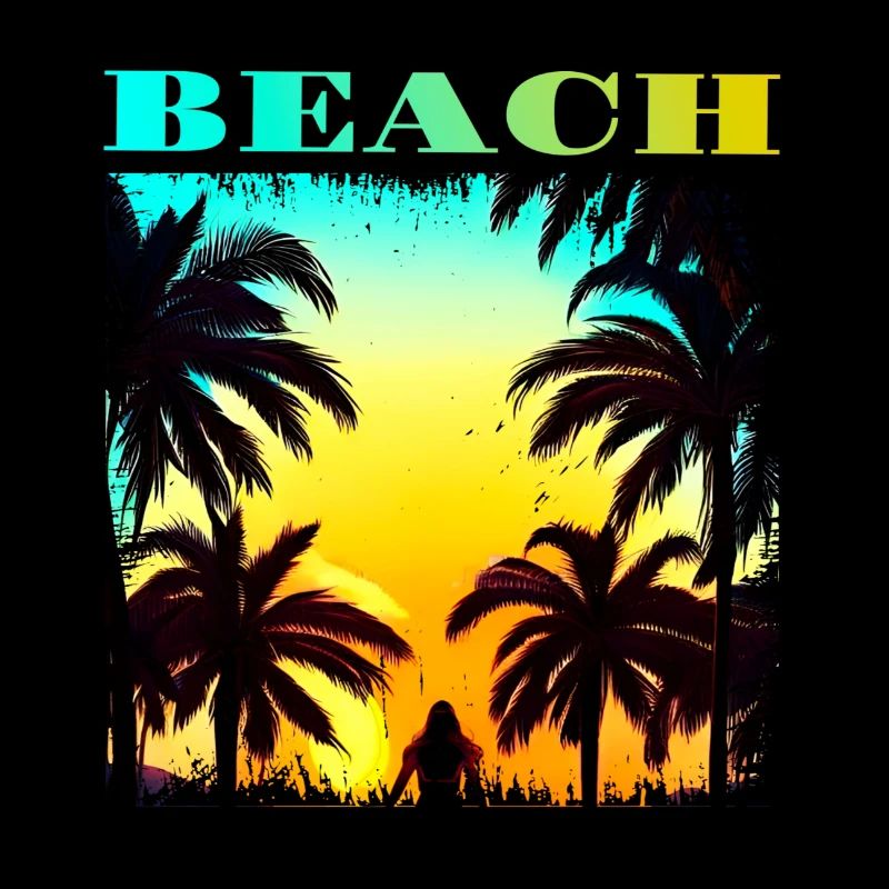 90s Retro Palms Hawaii Sunset
