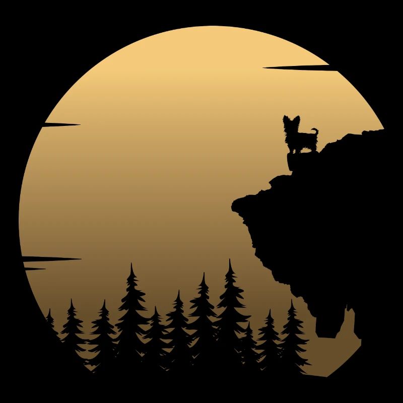 Biewer Yorkshire Terrier Mond Silhouette