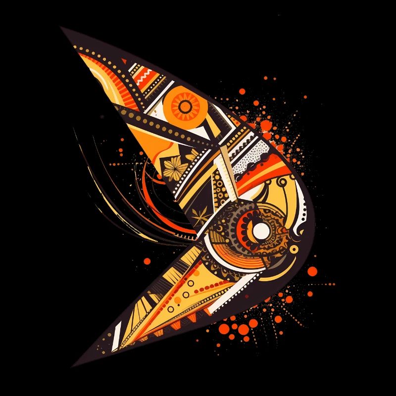 Australian boomerang with ethnic pattern