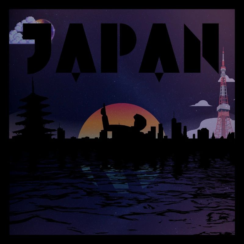 Japan Skyline Retro Galaxy