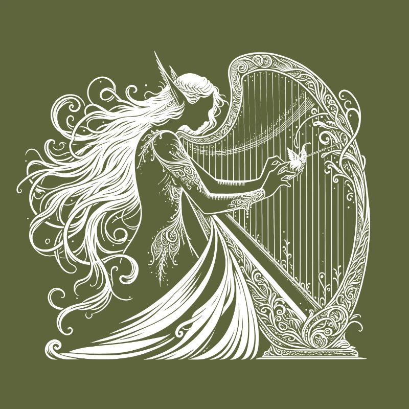 Harfenelfe - Elfe mit Harfe